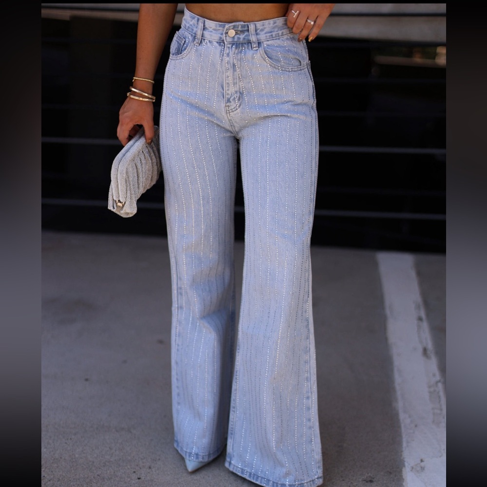 Lane 201 Rhinestone Flare Jeans